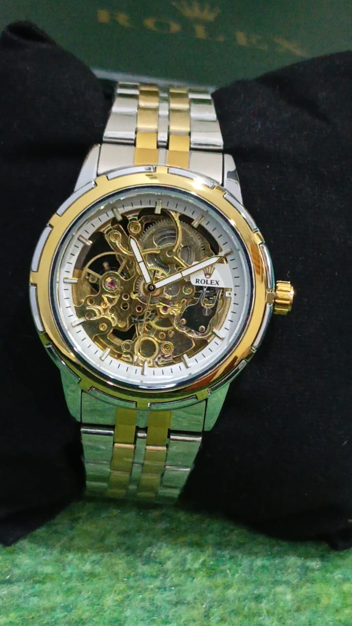 ROLEX Luxury Automatic Skeleton Dial Men’s Watch