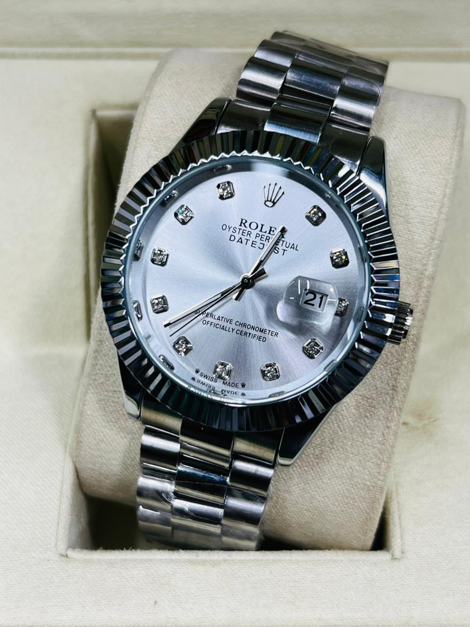 ROLEX STAINLESS STEEL LUXURY FINISHING MENS WATCH;