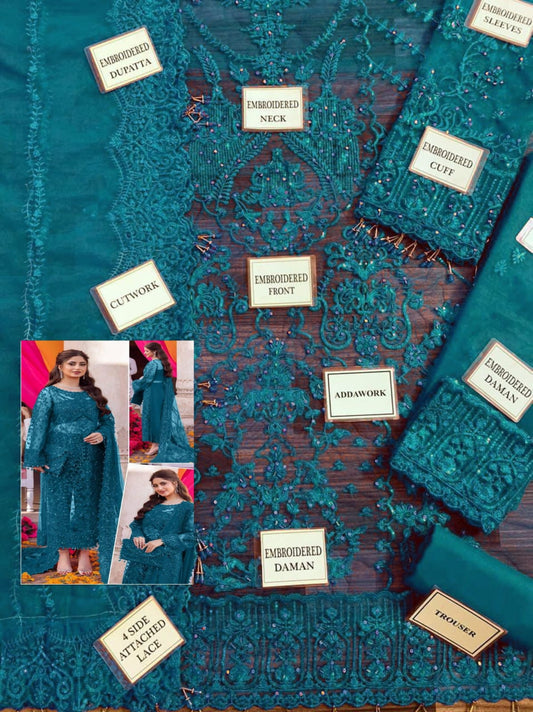 Embroidered &amp; handwork luxury unstitched 3pc✓