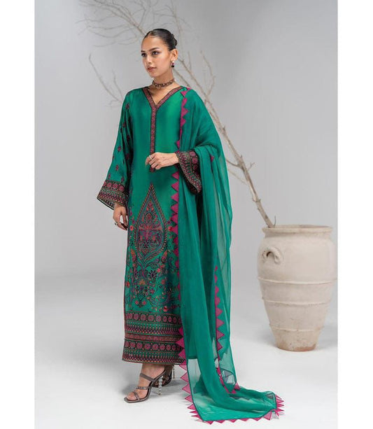 Shamooz Silk Printed Unstitched 3PC®✓