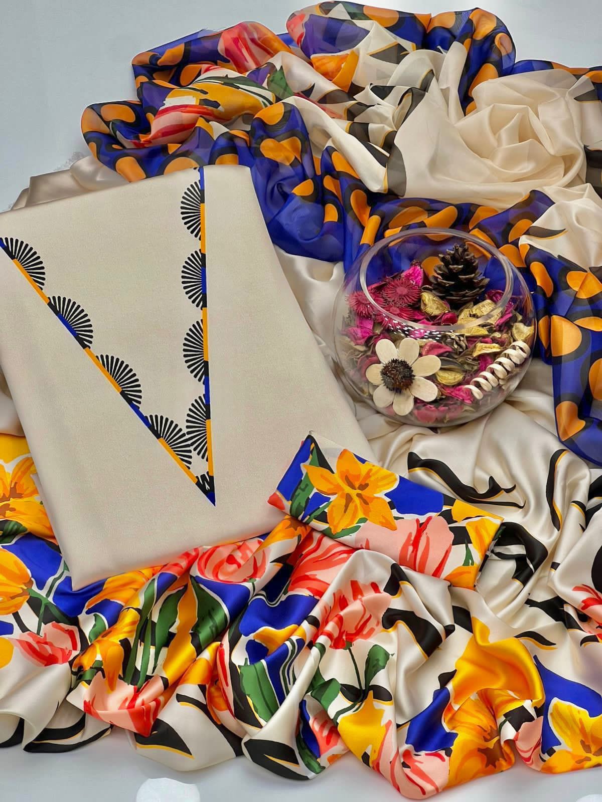 Shamooz silk printed unstitched 3pc®✓