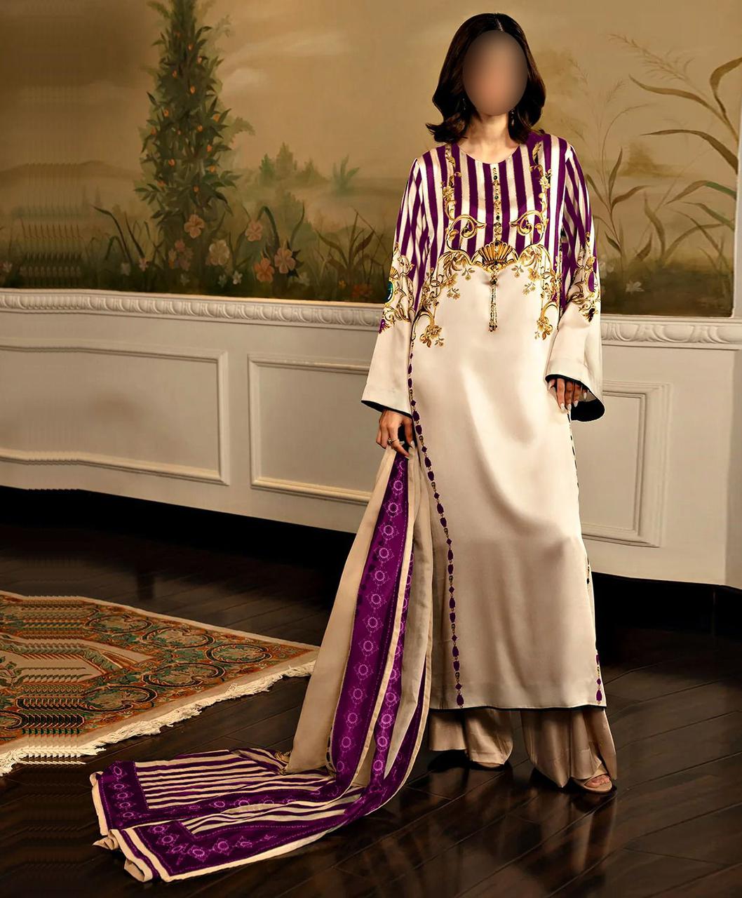 Shamooz silk printed unstitched 3pc®✓
