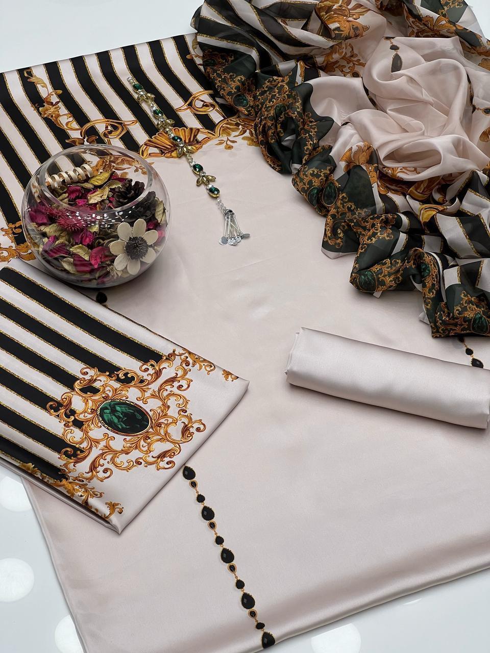 Shamooz silk printed unstitched 3pc®✓