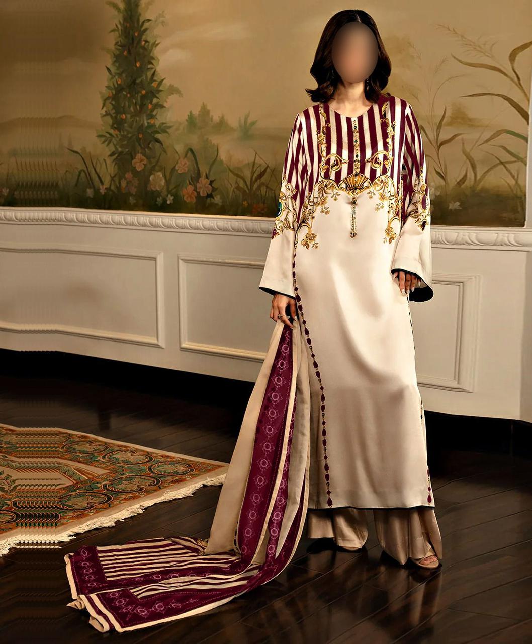 Shamooz silk printed unstitched 3pc®✓