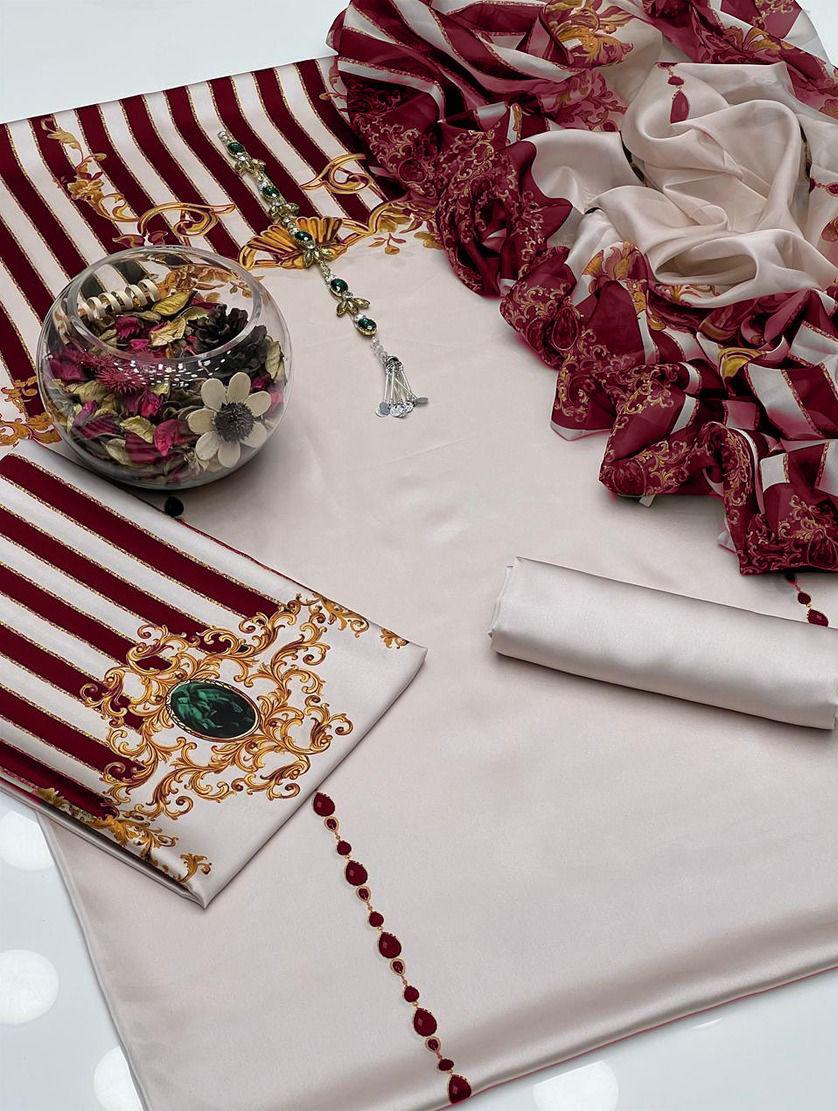 Shamooz silk printed unstitched 3pc®✓