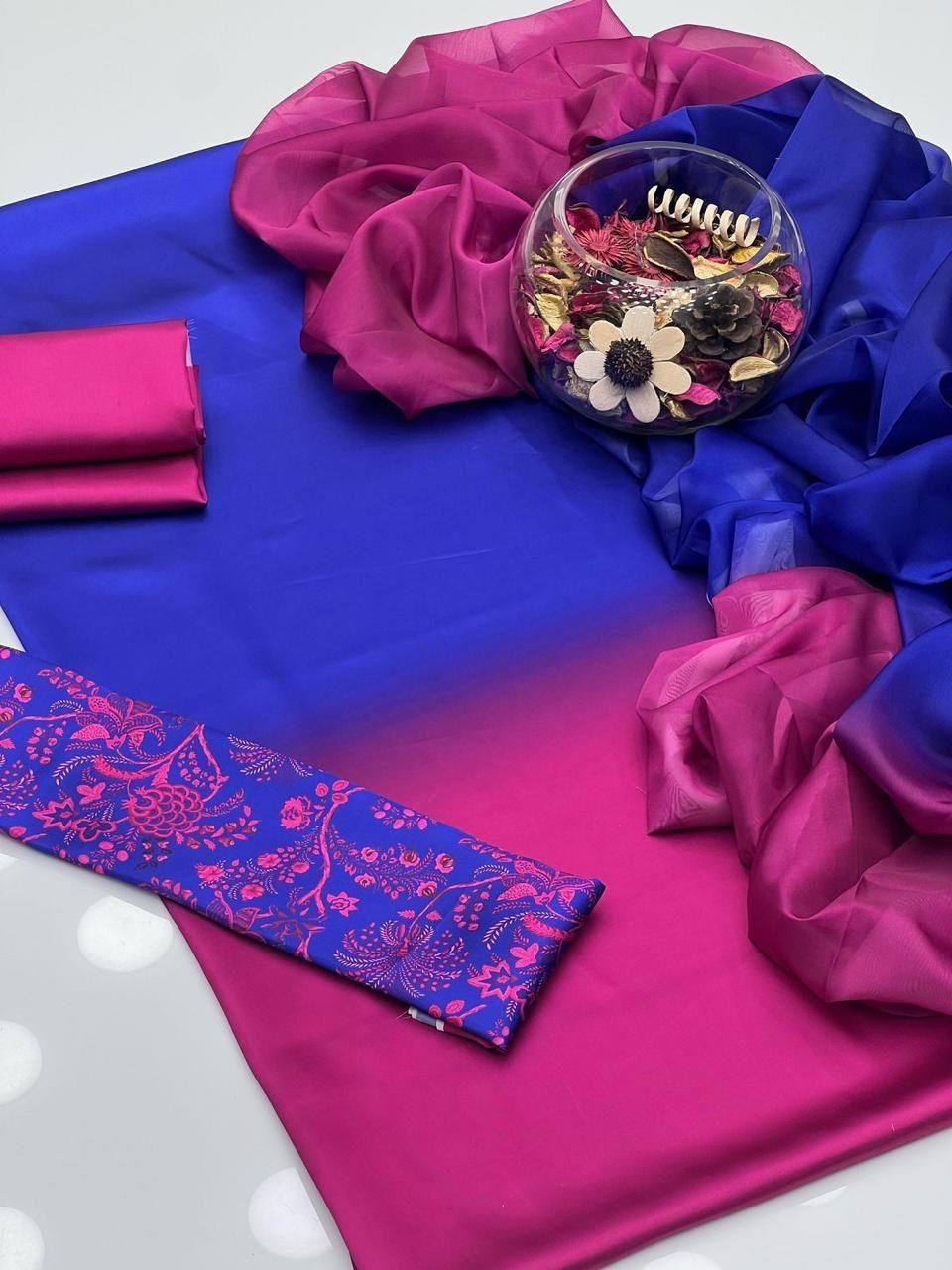 Unstitched Shamooz Silk Printed 3PC®✓