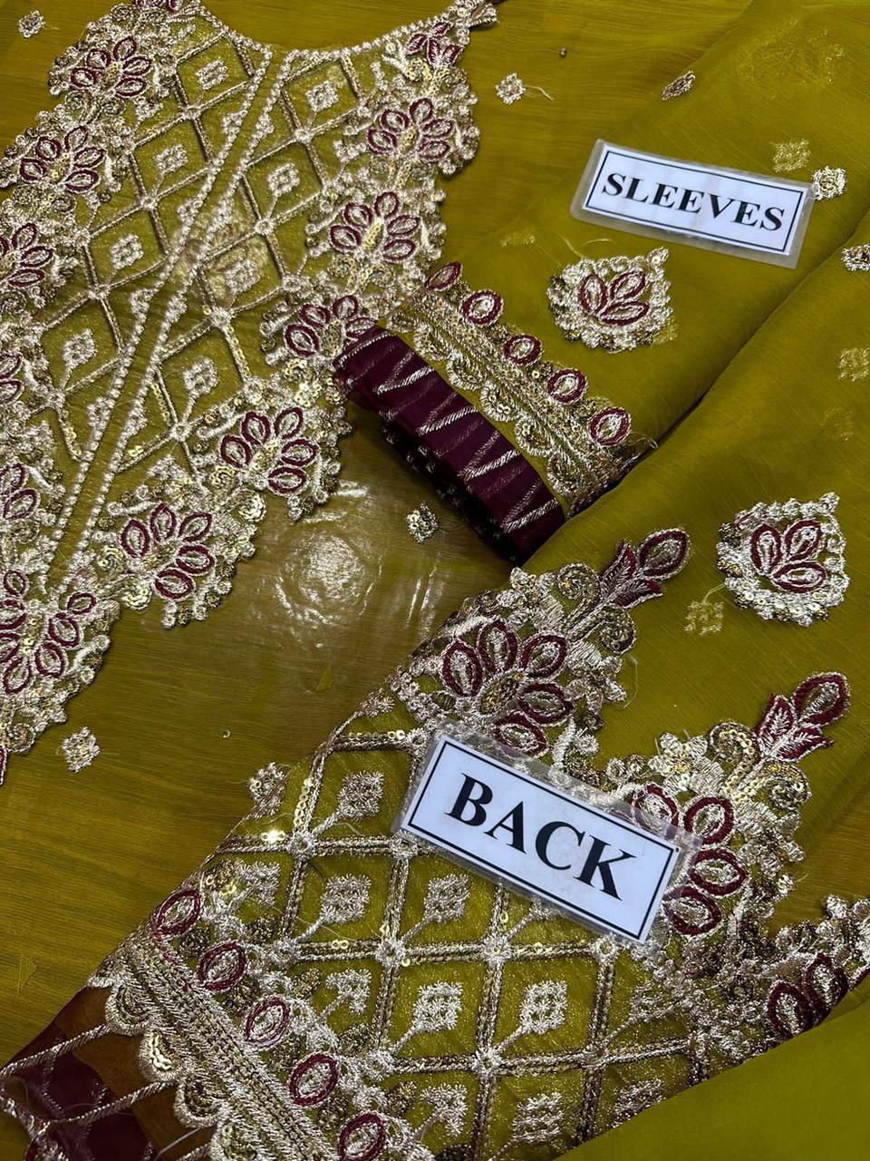 Chiffon Embroidered Luxury Unstitched 3 Piece Suit