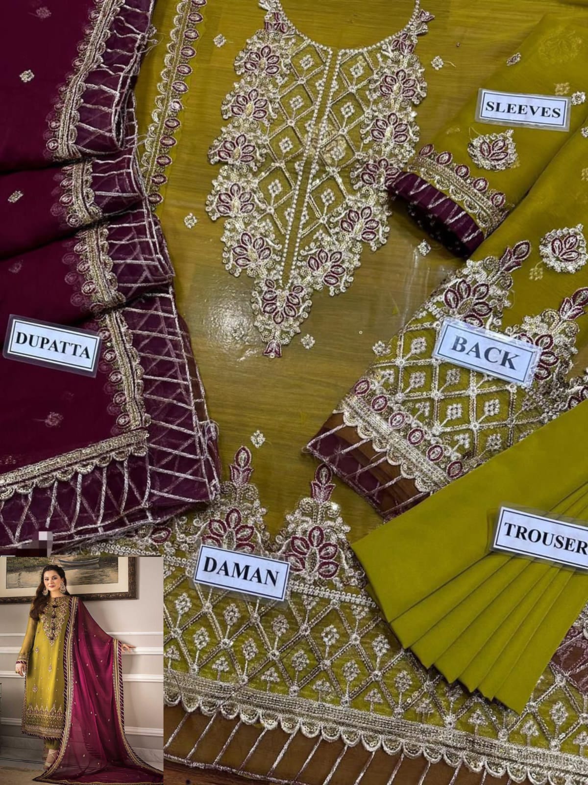 Chiffon Embroidered Luxury Unstitched 3 Piece Suit