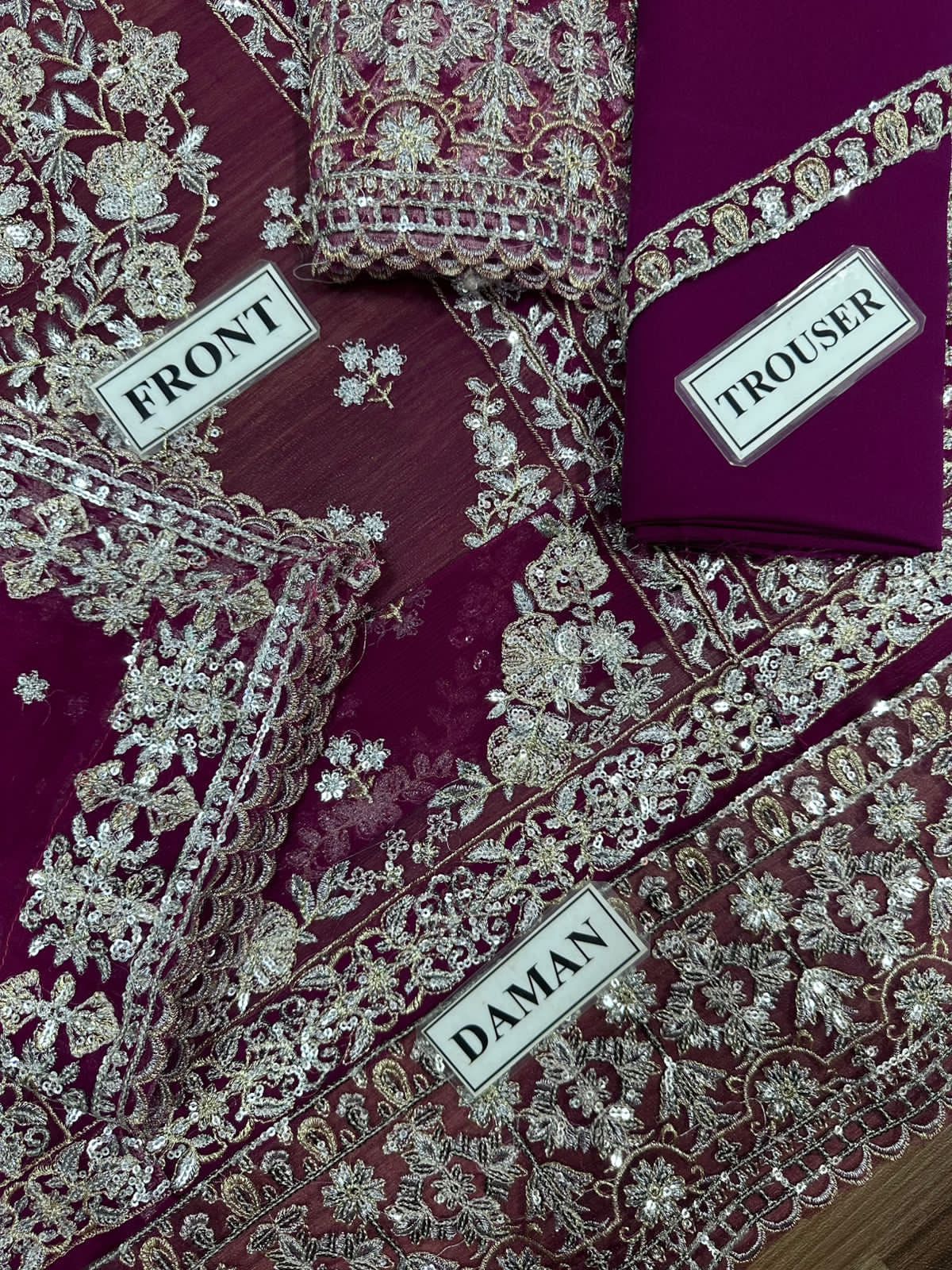 ASIM JOFA chiffon embroidered sequence luxury unstitched 3pc✓