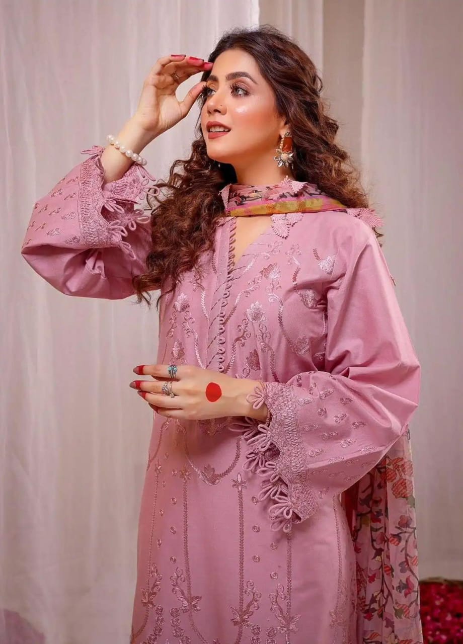 LIMELIGHT embroidered dhanak suit,