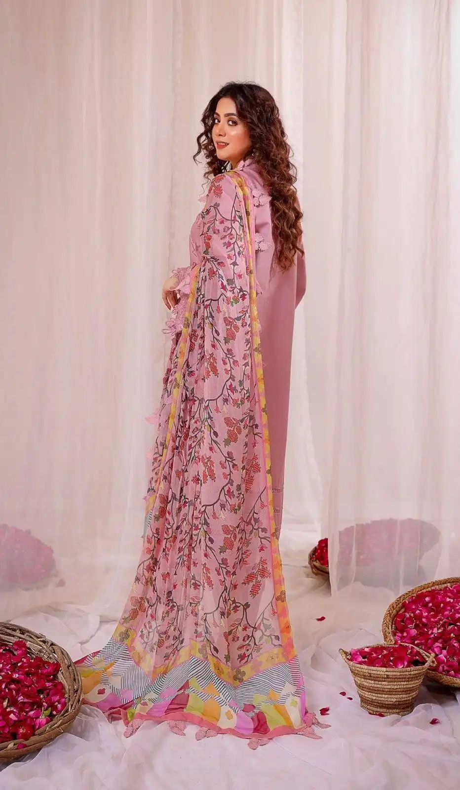 LIMELIGHT embroidered dhanak suit,