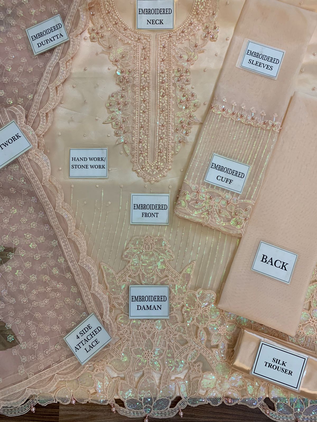 Organza Embroidered Sequence Unstitched 3PC