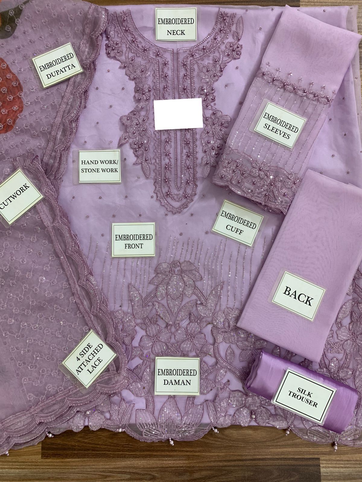 Organza Embroidered Sequence Unstitched 3PC