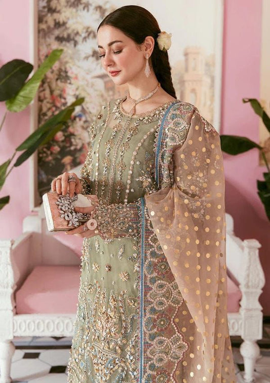 ELAF organza embroidered & sequence luxury unstiched 3pc✓