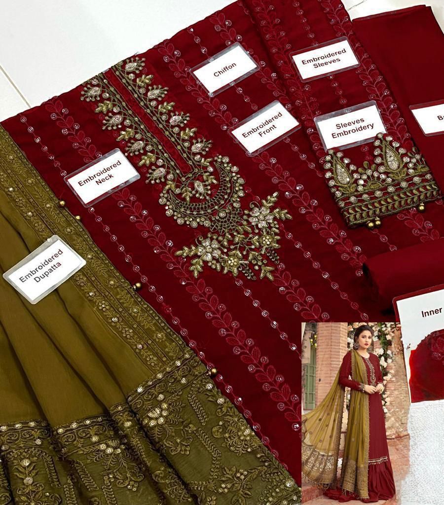 MARIA.B chiffon Embroidered unstitched masterpiece