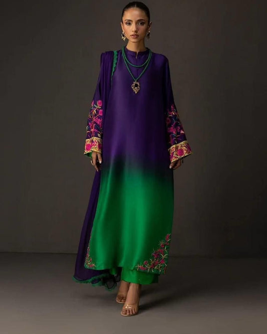 Shamooz Silk Printed Unstitched 3PC®✓