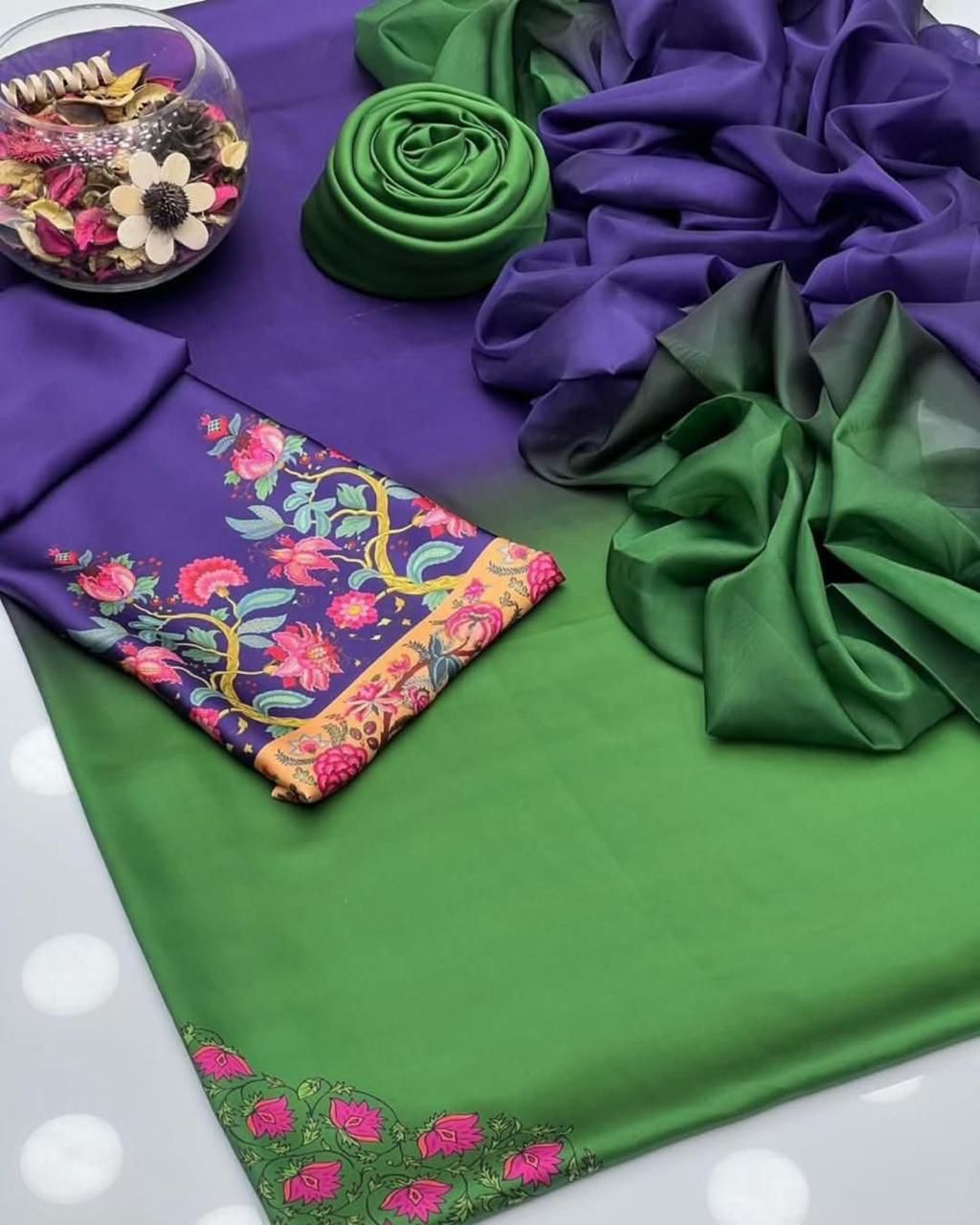 Shamooz Silk Printed Unstitched 3PC®✓