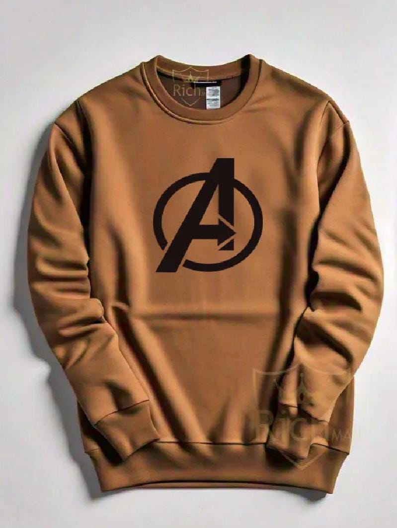 RICH MAN Brown Round Neck Sweatshirt &amp; Trouser Set for men's and women's